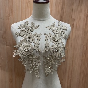 All'ingrosso Fatto A Mano 3D Perline Con Paillettes Fiori Ricami In Pizzo Appliq - Foto 4