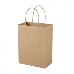 Recyclable Personalized Reasonable Price Beisheng Brand Model 895 <b>Orange</b> Kraft <b>Paper</b> Shopping Bags Hand Length Handle Flexo Bags - Product Image 3