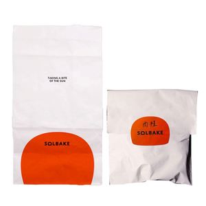 Biodegradable Strong Carry Brown Kraft Paper Food Takeaway <b>Bags</b> with Custom Logo for Pizza Sushi & Salad - Product Image 4