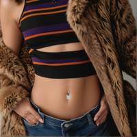 Ensemble 10 argent papillon léopard nombril anneaux en acier chirurgical nombril anneaux CZ pendants mignon Style corps Piercing pour les femmes