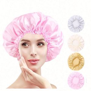 Bonnet de Douche Femme en Satin Imperméable Élastique Réutilisable Extra Large pour la Plage et l'Extérieur – Design Tendance - Product Image 1