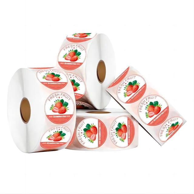 OEM & ODM Custom Waterproof Vinyl Fruit Food Label Stickers Adhesive Type for Packaging on Sale Guangdong
