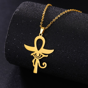 Frauen Edelstahl Ankh Kreuz ägyptischen Amulett Halskette Key Life Symbol Kruzifix Anhänger religiösen Schmuck mit Ketten - Product Image 3