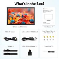 Nouvel écran tactile de 10,1 pouces, écran LCD IPS HD 1280x800 avec support, écran tactile capacitif portable noir pour les entreprises