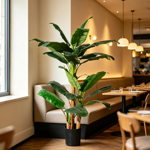 卸売人工バナナの木鉢植え偽物の熱帯葉植物、屋内家庭、ホテル、モール、ホテルロビーの景観装飾用 - Product Image 5