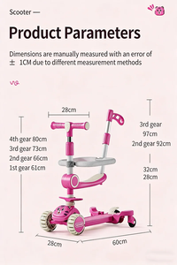 Trottinette pour enfants de haute qualité avec lumières LED, grandes roues, prix de gros abordable, trottinette à pousser pour enfant avec lumière, musique et siège - Product Image 6