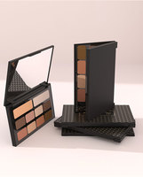 Palette de fards à paupières végétaliens pigmentés hautement imperméables à 10 pan personnalisés marque privée ombre à paupières paillettes avec boîtes en plastique