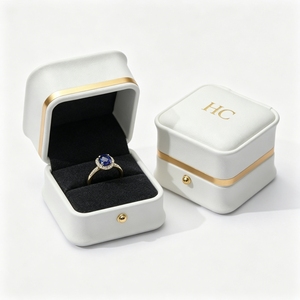 Bespoke PU Leather <b>Ring</b> <b>Box</b> Custom Logo Rigid PU Jewelry Gift Case Wholesale Manufacturer for High End Jewelry Brand Boutique - Product Image 1