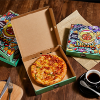 Boîte à pizza ronde carrée écologique imprimée en couleur personnalisée 32 cm pour l'emballage alimentaire
