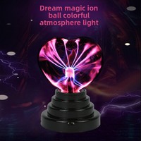 Lampe sphérique électrostatique USB en forme de cœur, boule de foudre, petite veilleuse LED avec batterie intégrée, design moderne
