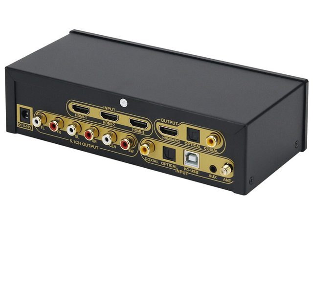 5.1 Audio Decoder DAC USB Sound Card Bluetooth Receiver 5.1CH Digital Audio System UD951B Black/Silver