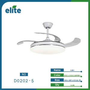 Ventilateur de plafond moderne pour maison intelligente Luminaire ABS Lames en métal Moteur AC à cinq lames pour hôtel extérieur Prise américaine électrique - Product Image 1