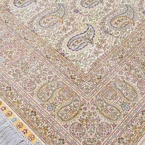 <span class=keywords><strong>Tappeto</strong></span> YILONG 152x213cm <span class=keywords><strong>Beige</strong></span> <span class=keywords><strong>Vintage</strong></span> Fatto a Mano in Seta Tabriz, <span class=keywords><strong>Tappeto</strong></span> Turco Antico per la Casa - Product Image 4