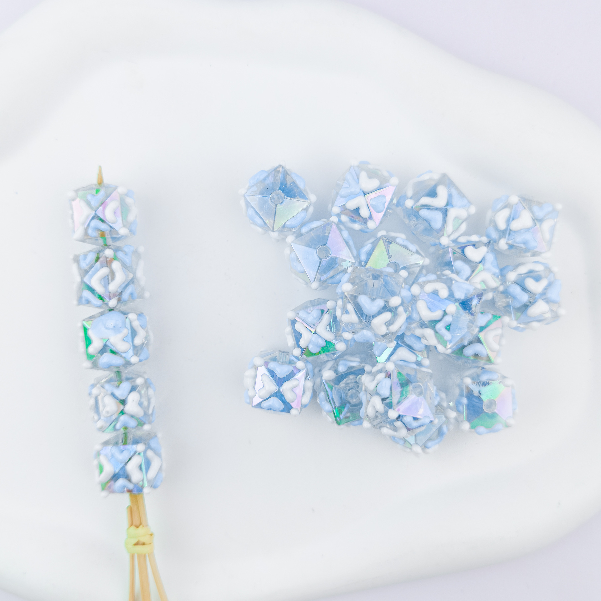 Cuenta de caramelo rellena de azul transparente-1 pieza