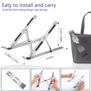 Soporte Plegable Portátil de Aluminio para Laptop, Ajustable en Altura, para Laptop, Tablet, Hogar y Oficina - Product Image 1