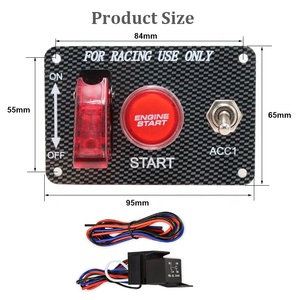 <span class=keywords><strong>3</strong></span> en 1 ON-OFF <span class=keywords><strong>3</strong></span> broches panneau d'interrupteurs à bascule de voiture 12V Kit d'interrupteurs d'allumage de course avec interrupteur de démarrage du moteur et couvercle transparent - Product Image 2