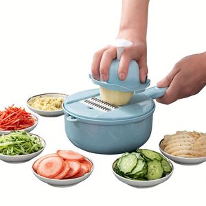 Meilleures ventes : Ensemble de 12 outils de cuisine multifonctions manuels en acier inoxydable pour fruits et légumes – Râpe, coupe-légumes, trancheuse portative - Product Image 5