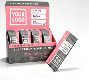 Électrolytes <span class=keywords><strong>sans</strong></span> sucre - <span class=keywords><strong>Sel</strong></span> <span class=keywords><strong>de</strong></span> framboise |   Mélange pour Boisson |   30 unités - Product Image 1