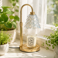 Diffuseur de cire électrique de style vintage pour la décoration de chambre et de salon, avec abat-jour en verre coloré, fonction minuterie, prise US