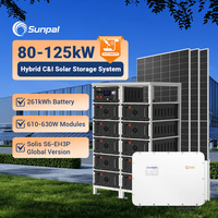 Sistema de Energía Solar Todo en Uno Solis de 80 Kw, 100 Kw, 125 Kw, Kit de Sistema Solar Híbrido Fuera de la Red