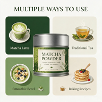 Poudre de matcha de qualité cérémonielle, poudre de matcha japonaise pour compléments alimentaires