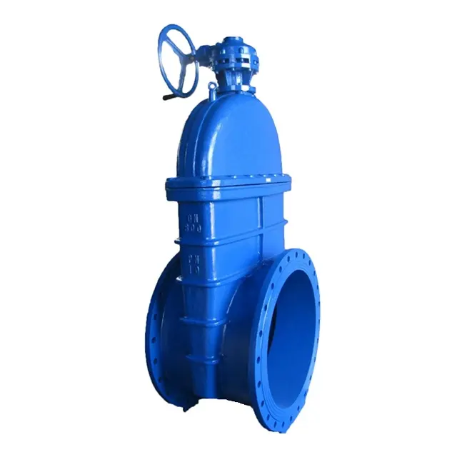 Cast Iron Flange Type Big Size Resilient Gate Valve With Gear Box Operator