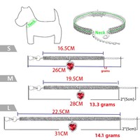 Collier pour chien personnalisé de luxe, écologique, classique, avec design en forme de cœur de princesse, cristaux scintillants et décoration en strass.