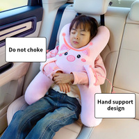 Coussin de nuque pour appuie-tête de bus longue distance pour enfants sur les sièges arrière - Coussin de sieste confortable, doux, ventilé et en peluche à motif de dessin animé