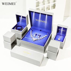 WEIMEI Luxury Jewelry Gift Boxes With Led Lighting Hinged Rectangular Packaging For Ring Pendant Necklace - Product Image 3