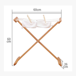 Giocattolo Educativo Montessori in Legno, Set da Stiro <span class=keywords><strong>e</strong></span> Stendibiancheria per Bambini, Arredamento Pratico Prescolare - Product Image 4