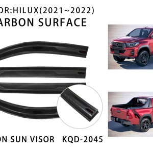 Accessoires automobiles en gros d'usine : Déflecteurs de vitres latérales 3D effet carbone pour Toyota Hilux Revo 2021-2022 - Product Image 2