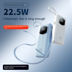 22.5W สายชาร์จเร็วมากแบบพกพา, อุปกรณ์จ่ายไฟเคลื่อนที่แบบพกพาความเร็วในการชาร์จ10000 <span class=keywords><strong>MA</strong></span> ความจุสูงสายเคเบิ้ลแบบยืดหดได้ของขวัญสมบัติ - Product Image 3
