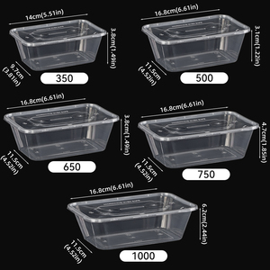 Contenants alimentaires transparents RUIQI, <span class=keywords><strong>de</strong></span> qualité alimentaire, avec couvercle anti-fuite, sans BPA, en plastique PP, réutilisables, empilables, certifiés BSCI - Product Image 2