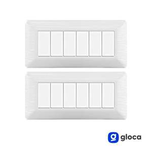 Prise de table Gloca en plastique, 6 prises, blanc satiné, lot de 2, usage résidentiel - Product Image 3