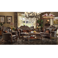 LongHao Furniture Lit à plateforme traditionnel de style art déco avec incrustations géométriques et pieds en laiton massif