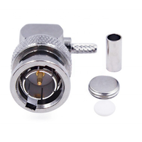 Connecteur Coaxial RF haute performance à angle droit, 50 pièces, en laiton, pour câble RG179 75ohm