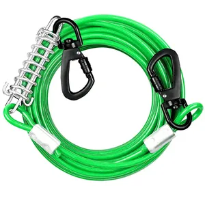 Stainless Steel Wire Dog Rope Anti Bite Ties Out Cable Outdoor Pet Rope