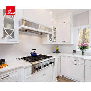 Allandcabinet màu trắng tinh khiết ngà Matte sơn mài kết thúc vừa tủ bếp với đảo - Product Image 3