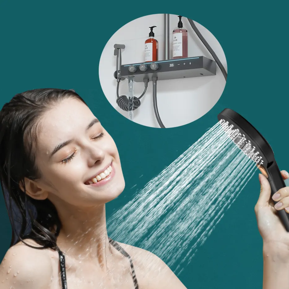 Four water outlets ensemble de douche de salle de bains ensemble de douche Conjunto de ducha shower faucet set shower system