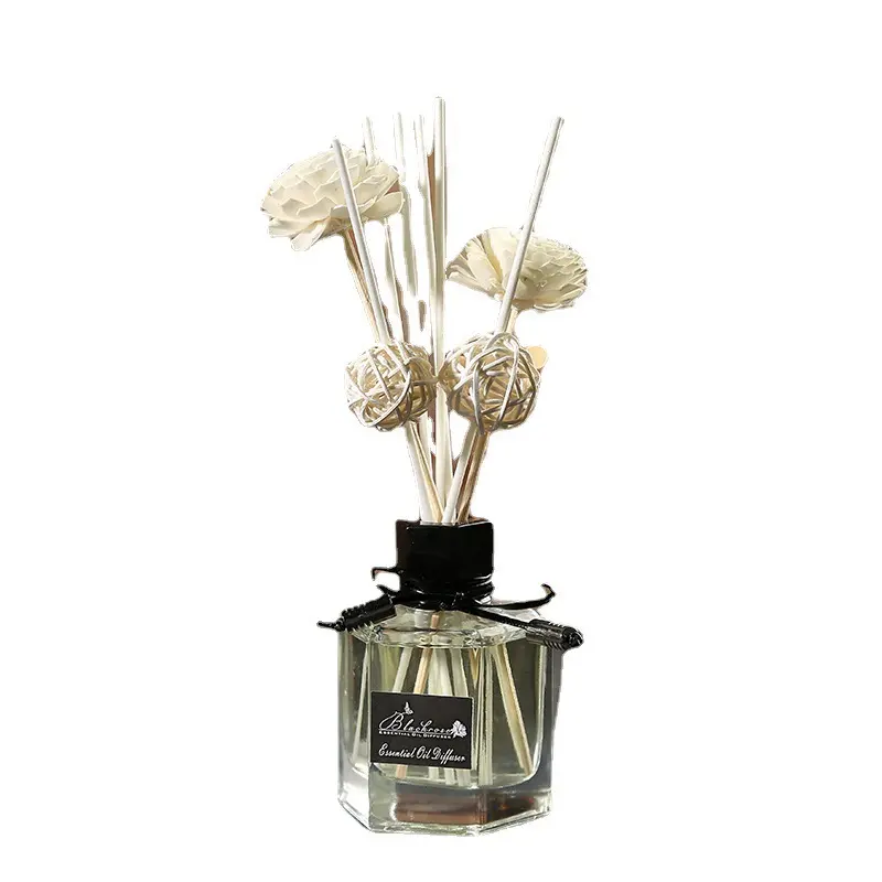 Fireless Indoor Home Hotel Essential Oil Reed Diffuser Glass Bottle Fresh Aromatherapy Set Rattan Dried Flowers Deodorant Scent