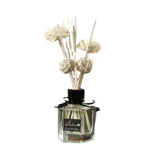 Brandloze Indoor Home Hotel Etherische Olie Reed Diffuser Glazen Fles Verse Aromatherapie Set Rotan Gedroogde Bloemen Deodorant Geur