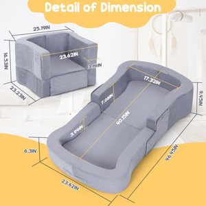 Toddler Foam Daybed 20mm Thick <b>Folding</b> Portable Modern Design Kids <b>Bed</b> - Product Image 4