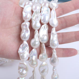 Promotion de perles d'eau douce faites à la main de 15-17 mm, couleur blanche/naturelle, accessoires de collier semi-finis, gros roc, vente en gros - Product Image 3