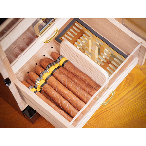 Gabinete humidor <span class=keywords><strong>de</strong></span> cigarros Caja <span class=keywords><strong>de</strong></span> cigarros forrada <span class=keywords><strong>de</strong></span> <span class=keywords><strong>cedro</strong></span> español Cajones grandes Rfor 100 a 150 Counts Caja <span class=keywords><strong>de</strong></span> cigarros - Product Image 3