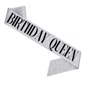 BIRTHDAY QUEEN Party Girl Hair Band Ceremonial Belt Crown Set <span class=keywords><strong>Rose</strong></span> Onion pink Shoulder Strap - Product Image 6