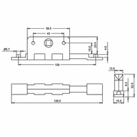 Boîtier de serrure multipoints 24,8 mm à course libre, finition dorée, base 129 mm, compatible avec fenêtres UPVC et aluminium