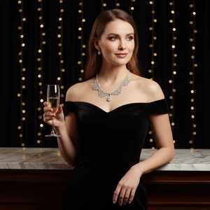 Collar de Moda Good <span class=keywords><strong>Century</strong></span> con Colgante de Diamante Cultivado en Laboratorio de 18K, Corte Pera, Joyería de Lujo, Regalo de Aniversario o Cumpleaños - Product Image 6