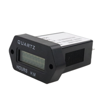 Compteur d'heures numérique LCD 6-36V DC/AC, minuterie d'accumulation réinitialisable, compteur 999999,59H, compteur d'heures en plastique pour véhicule/bateau/camion