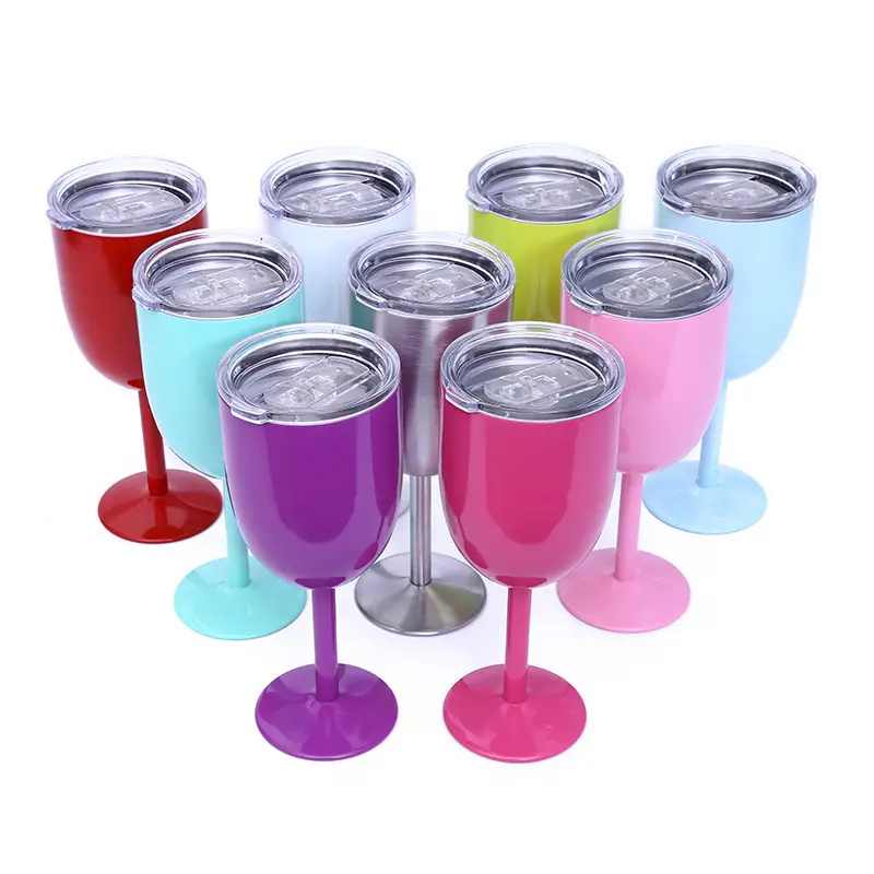 Wholesale Food Grade Drinkware Custom Metal Stainless Steel Red Wine Water Goblets Wine Glass