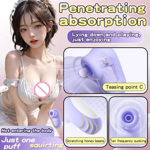 Vibratore Gelances con Funzione di Aspirazione e Stimolazione Clitoridea, 10 Modalità, Dildo per Donne, Giocattolo Sessuale all'Ingrosso - Product Image 3